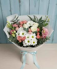 Букет цветов из:  Розы, Лизиантусы и Хризантемы #REPLACE_PRED# Глебовский