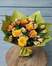 Букет цветов из:  Альстромерии и Розы в Глебовский