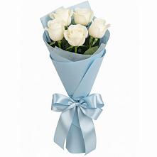 Букет 5 Белых роз Проуд в Глебовский