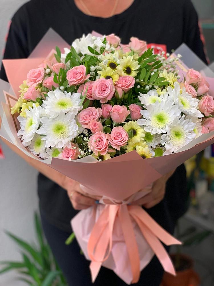 Букет цветов из: Розы и Хризантемы в Глебовский