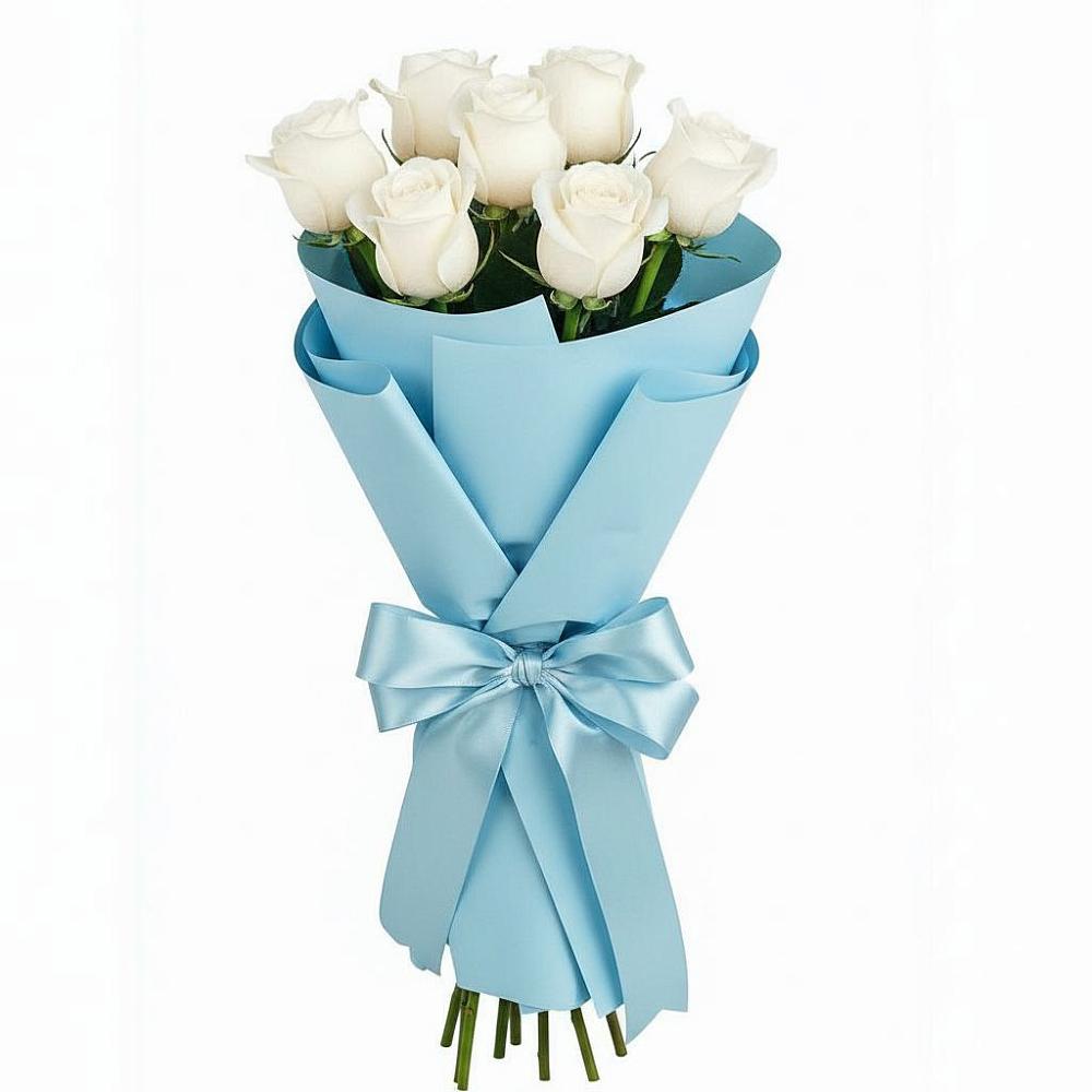Букет 7 белых роз Проуд в Глебовский