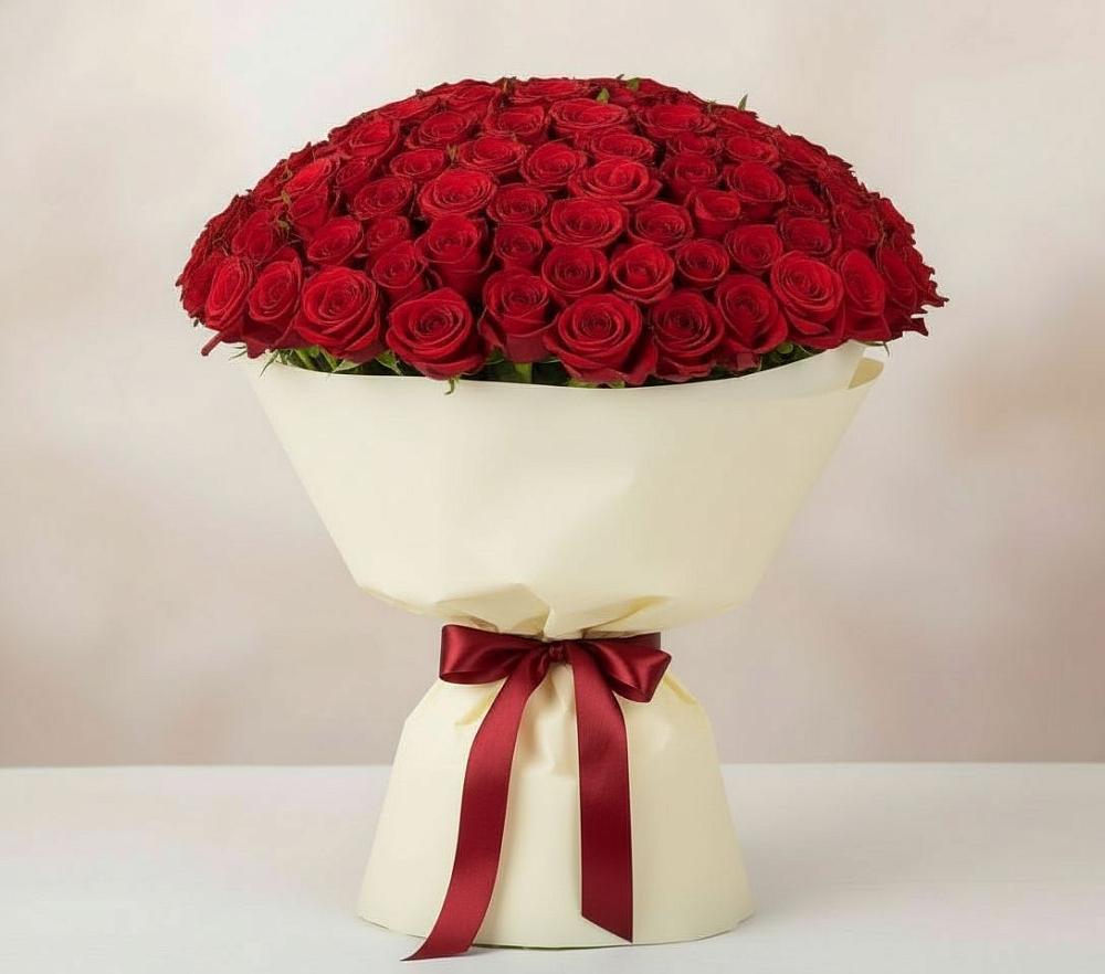 Букет 101 Красная роза Милано в Глебовский