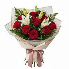 Букет цветов из:  Лилии и Розы #REPLACE_PRED# Глебовский