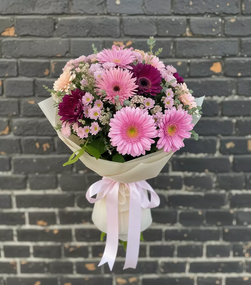 Букет цветов из: Герберы и Хризантемы в Глебовский