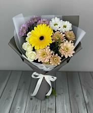 Букет цветов из:  Розы, Герберы и Хризантемы #REPLACE_PRED# Глебовский