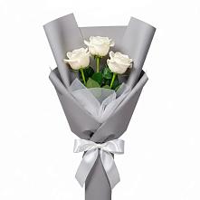 Букет 3 белые розы в Глебовский