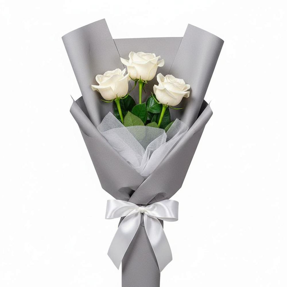 Букет 3 белые розы в Глебовский