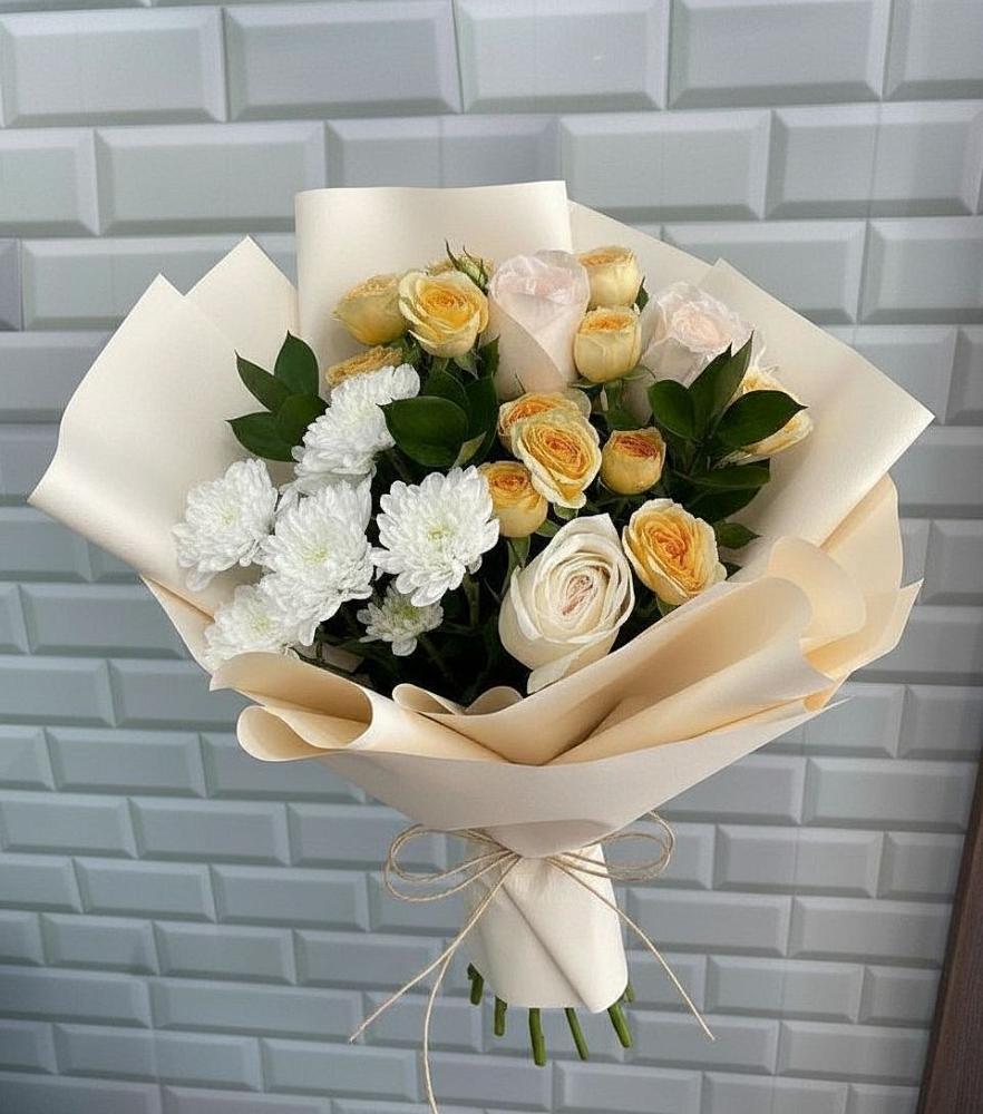 Букет цветов из: Розы и Хризантемы в Глебовский