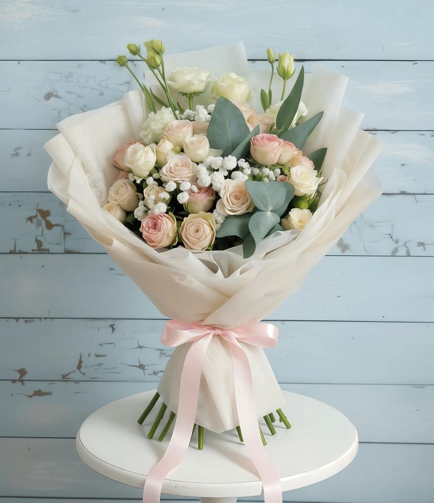 Букет цветов из: Розы и Лизиантусы в Глебовский