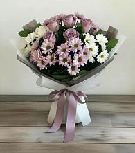 Букет цветов из:  Хризантемы и Розы в Глебовский