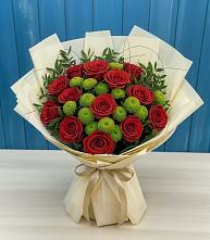 Букет цветов из:  Розы и Хризантемы в Глебовский