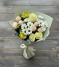 Букет цветов из:  Альстромерии, Розы и Хризантемы в Глебовский