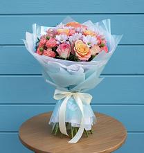 Букет цветов из:  Хризантемы и Розы в Глебовский