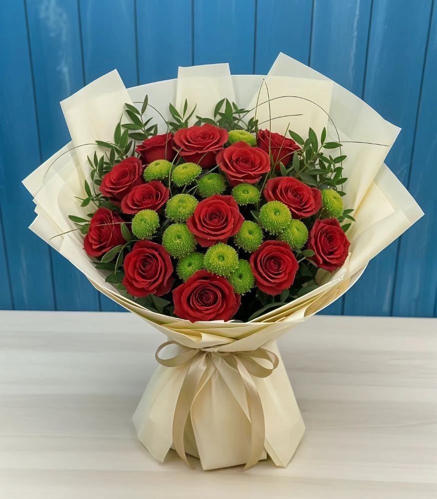 Букет цветов из: Розы и Хризантемы в Глебовский